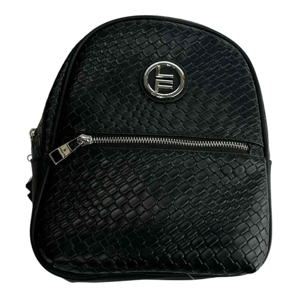 London Fog Bowery Medium Woven Backpack Black